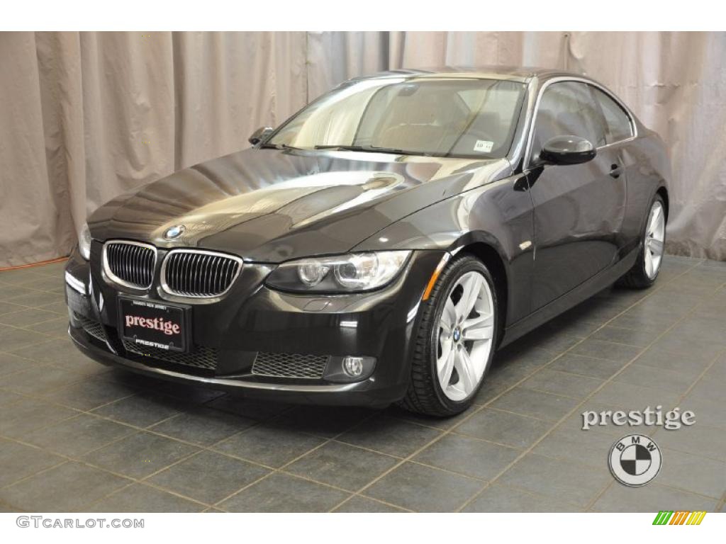 2007 3 Series 335i Coupe - Jet Black / Saddle Brown/Black photo #1
