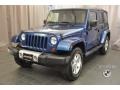 2009 Deep Water Blue Pearl Jeep Wrangler Unlimited Sahara 4x4  photo #1