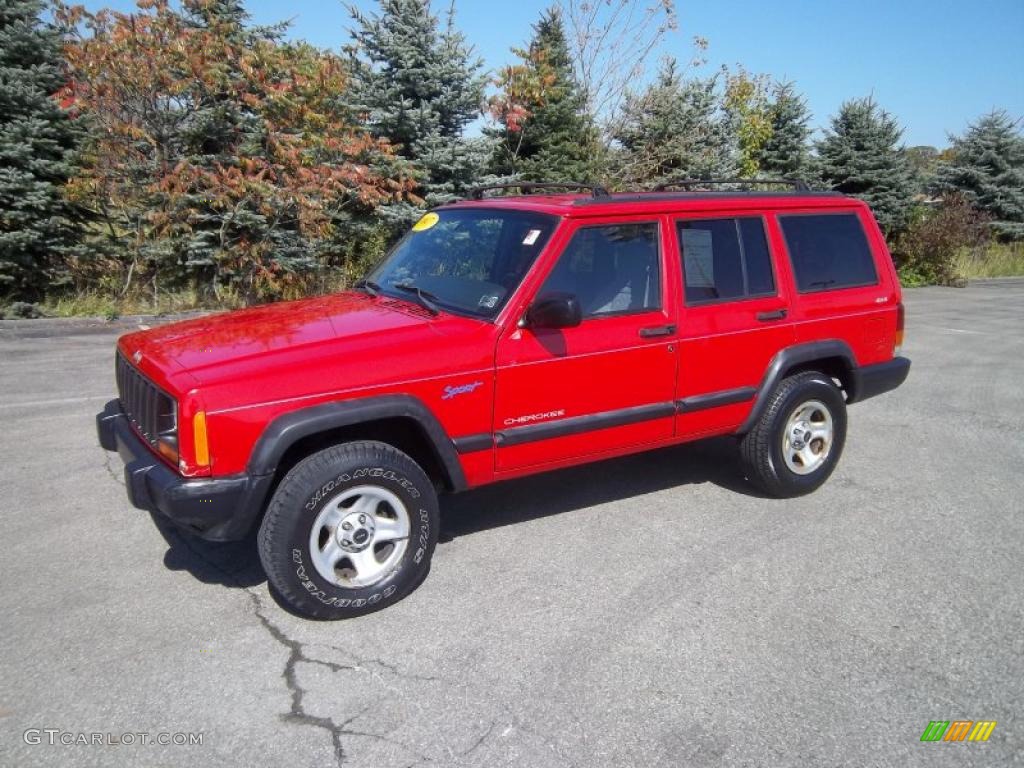 Flame Red 1997 Jeep Cherokee Sport 4x4 Exterior Photo #37859391