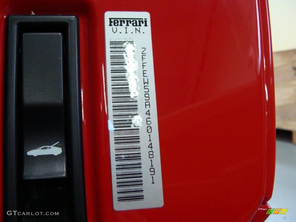 2006 Ferrari F430 Spider F1 Info Tag Photo #37861355