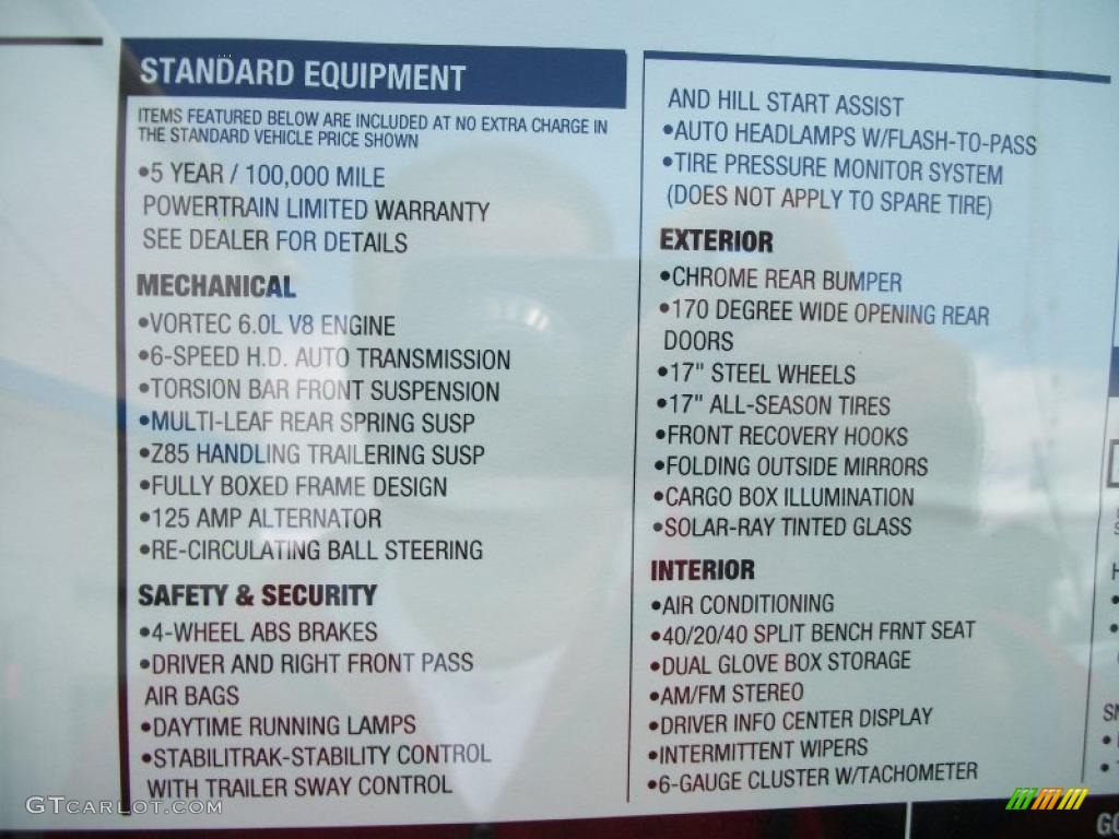 2011 Chevrolet Silverado 2500HD Extended Cab 4x4 Window Sticker Photo #37862415