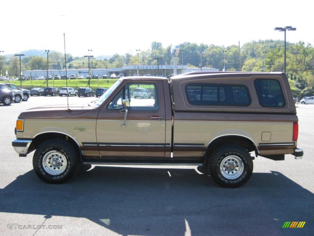 1991 F150 Lariat Regular Cab 4x4 - Desert Tan Metallic / Chestnut photo #1