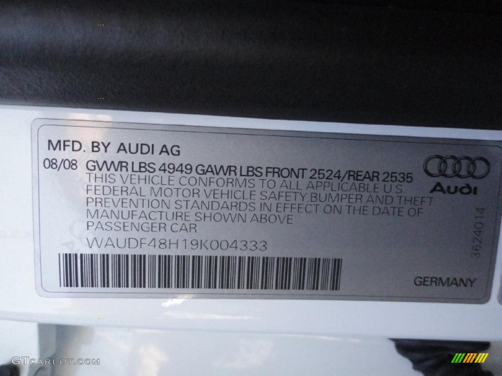 2009 Audi A4 2.0T quattro Cabriolet Info Tag Photo #37867716