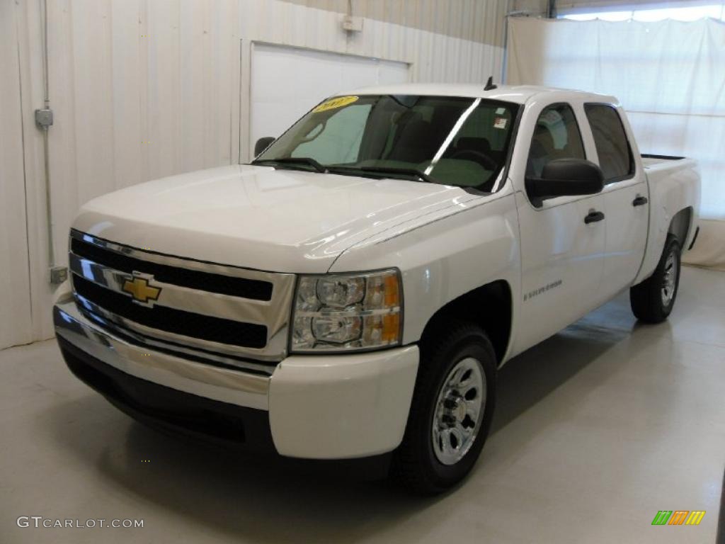 2007 Silverado 1500 LS Crew Cab - Summit White / Light Titanium/Ebony Black photo #1