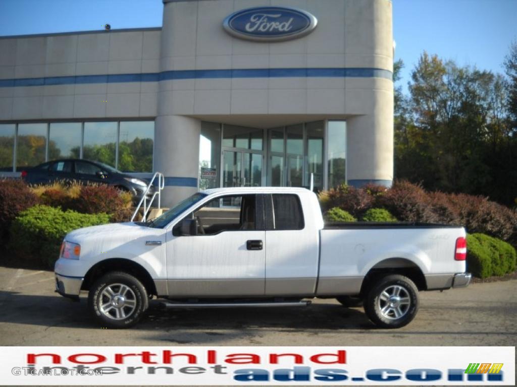 2008 F150 XLT SuperCab 4x4 - Oxford White / Tan photo #1