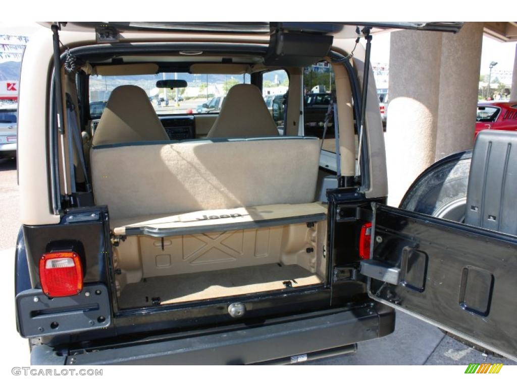 2002 Wrangler Sahara 4x4 - Black / Camel Beige/Dark Green photo #12
