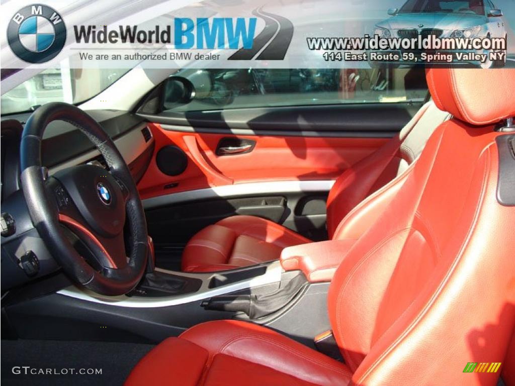 2008 3 Series 328xi Coupe - Alpine White / Coral Red/Black photo #9