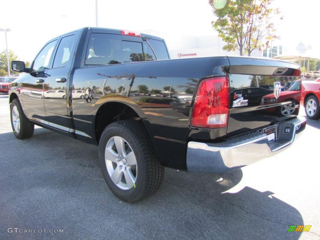 2011 Ram 1500 Big Horn Quad Cab - Brilliant Black Crystal Pearl / Dark Slate Gray photo #2