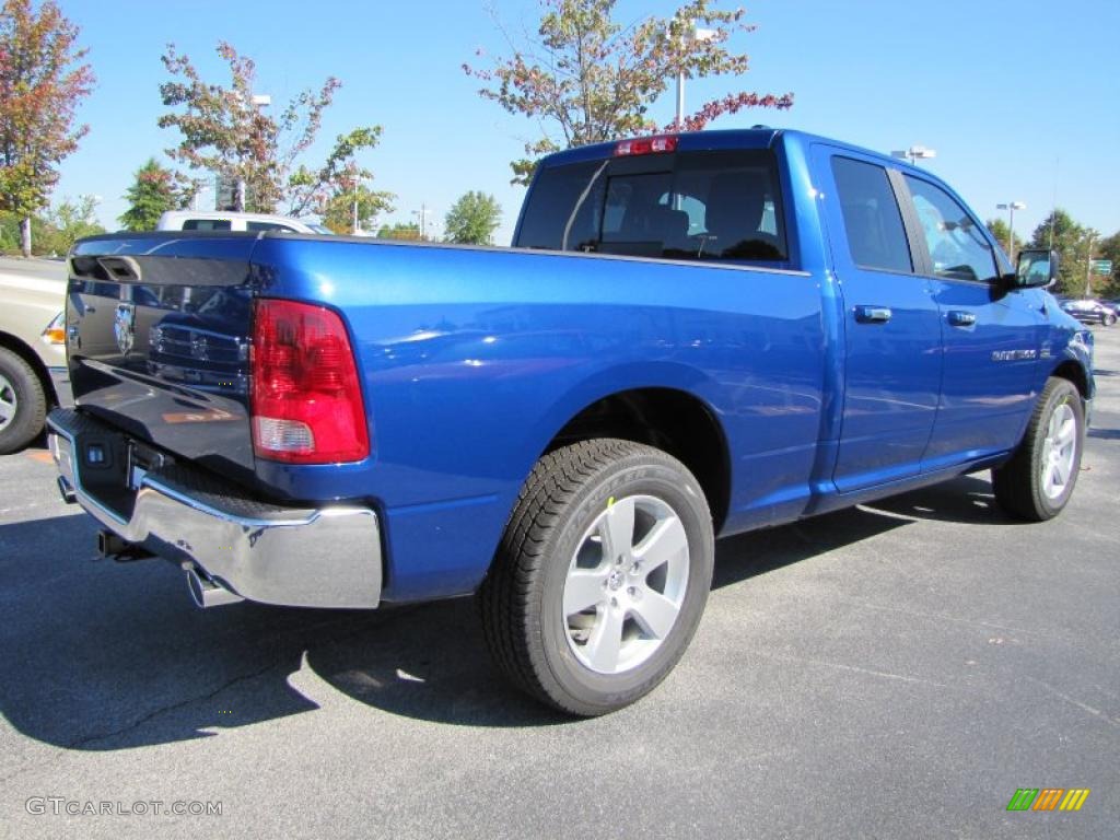 2011 Ram 1500 Big Horn Quad Cab - Deep Water Blue Pearl / Dark Slate Gray/Medium Graystone photo #3