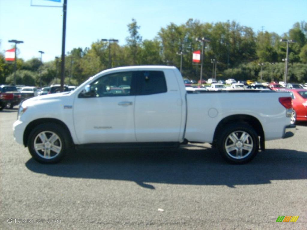 2008 Tundra Limited Double Cab 4x4 - Super White / Beige photo #4