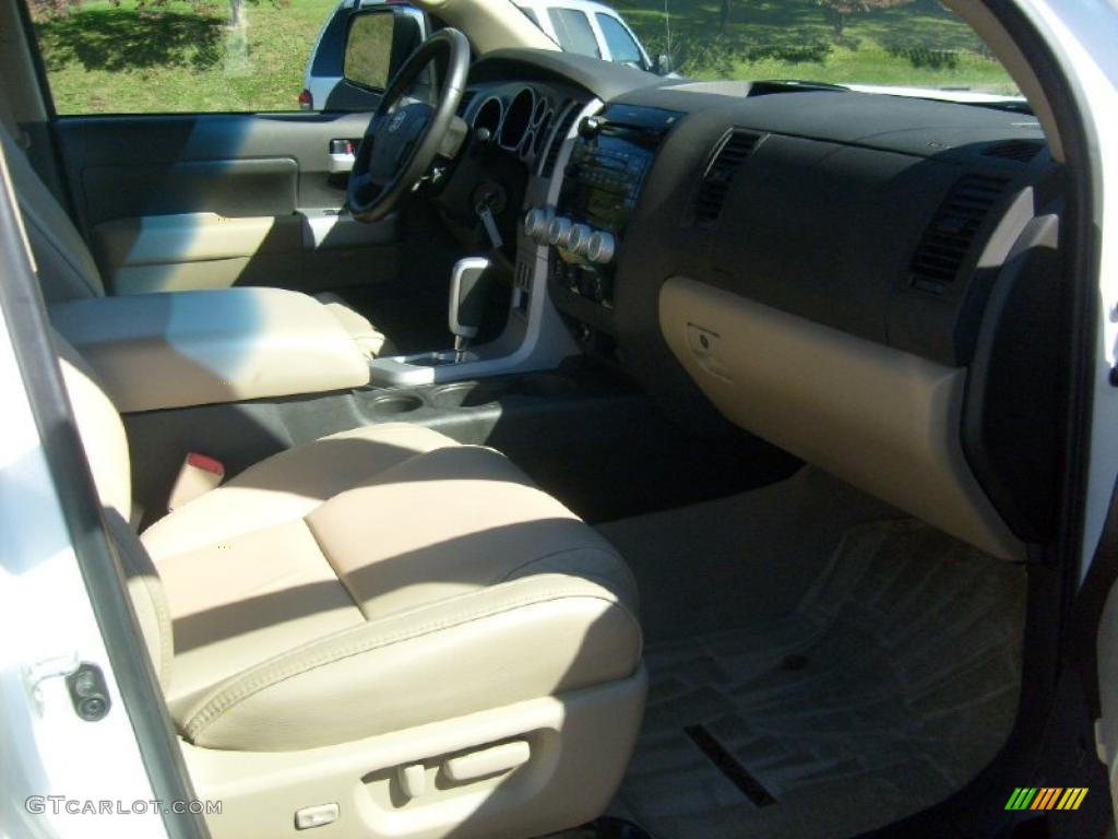 2008 Tundra Limited Double Cab 4x4 - Super White / Beige photo #10