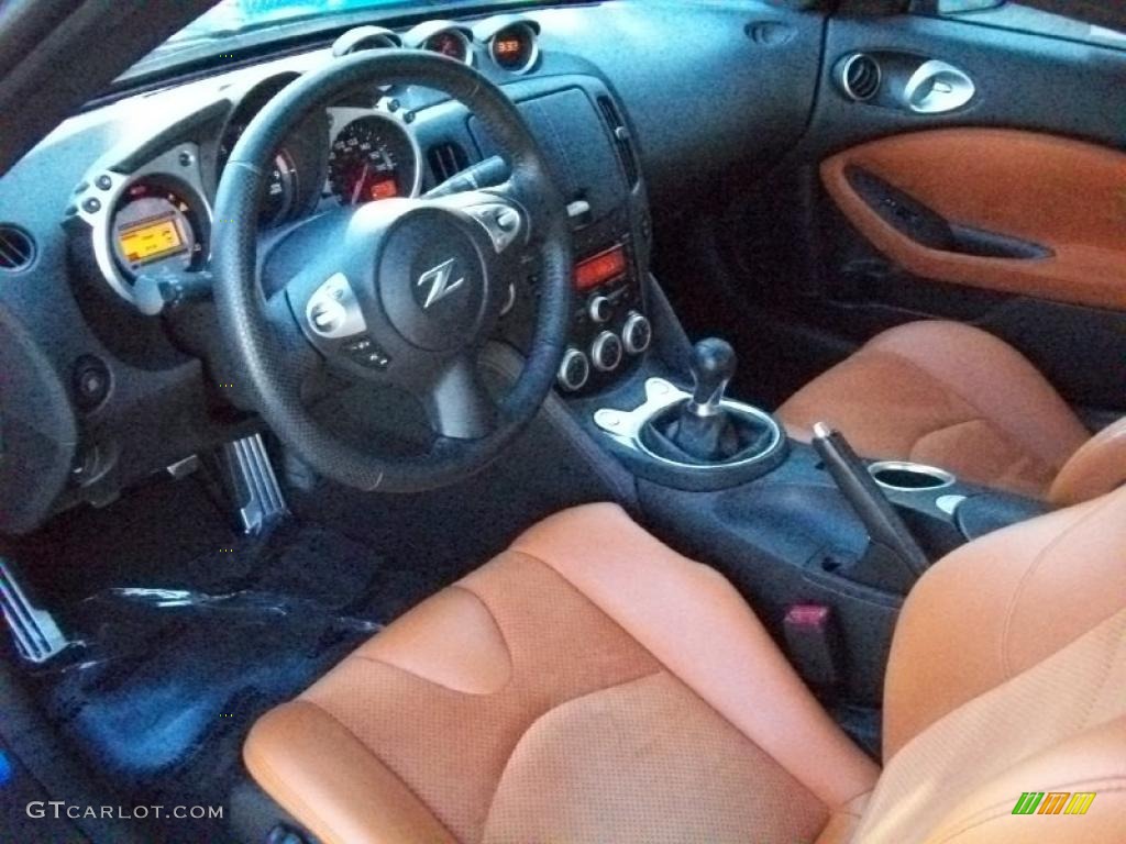 Persimmon Leather Interior 2009 Nissan 370z Touring Coupe