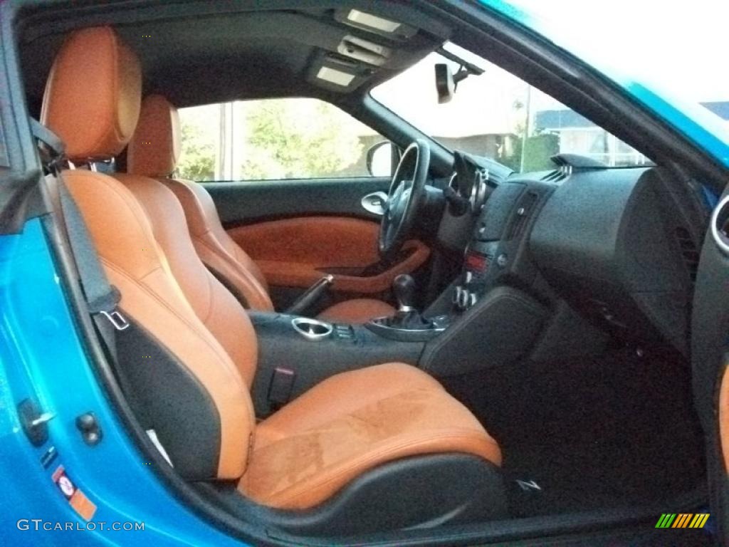 2009 370Z Touring Coupe - Monterey Blue / Persimmon Leather photo #25