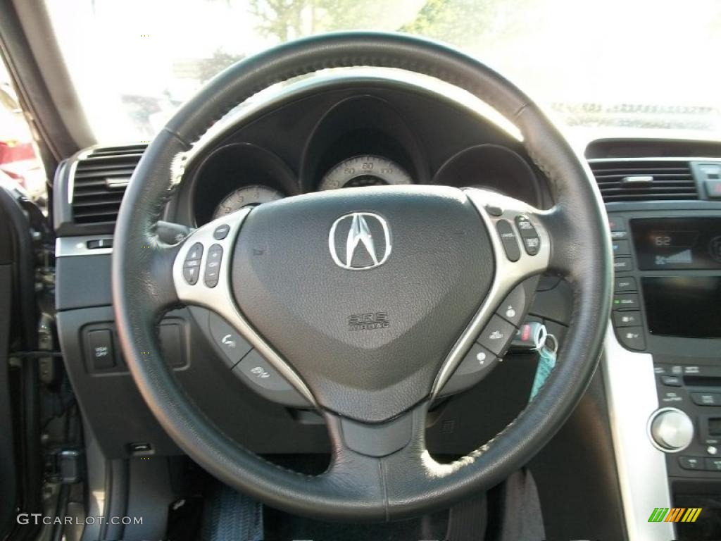 2008 Acura TL 3.2 Ebony Steering Wheel Photo #37885764