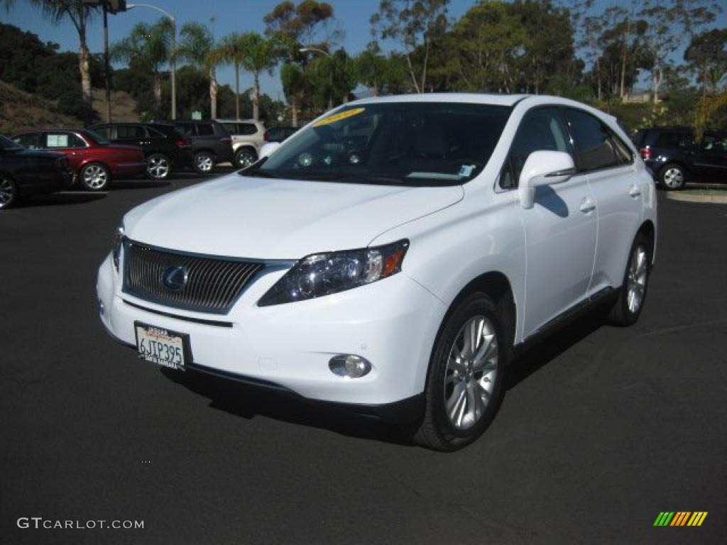 2010 RX 450h Hybrid - Aurora White Pearl / Parchment/Brown Walnut photo #2