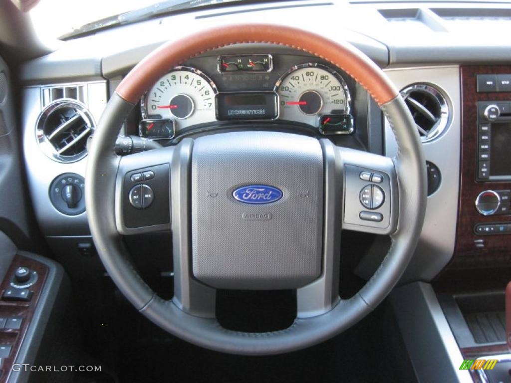 2011 Ford Expedition King Ranch 4x4 Chaparral Leather Steering Wheel Photo #37888160