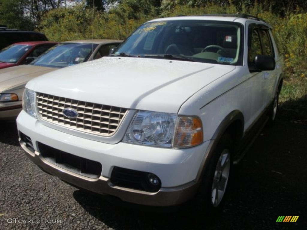 2003 Explorer Eddie Bauer 4x4 - Oxford White / Medium Parchment Beige photo #4