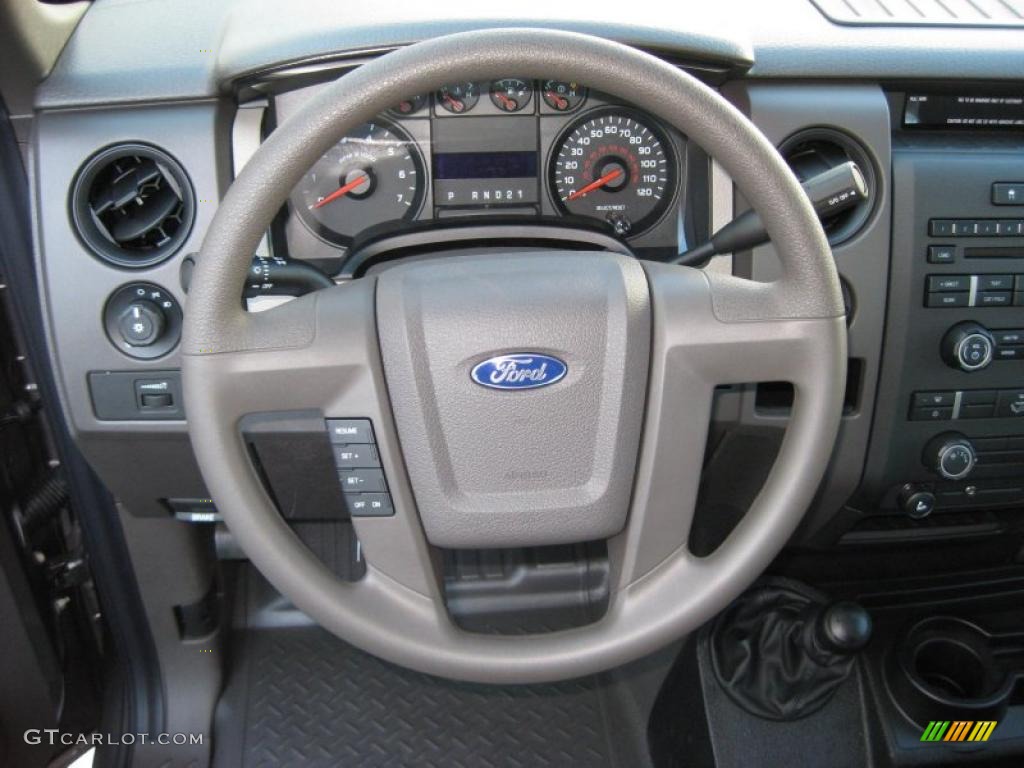 2010 Ford F150 STX SuperCab 4x4 Medium Stone Steering Wheel Photo #37892976