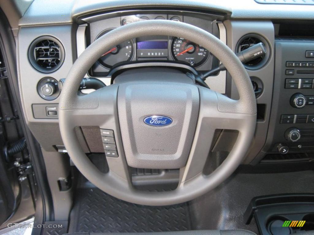 2010 Ford F150 STX SuperCab Medium Stone Steering Wheel Photo #37893832