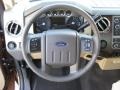 Adobe Two Tone Leather 2011 Ford F250 Super Duty Lariat SuperCab 4x4 Steering Wheel