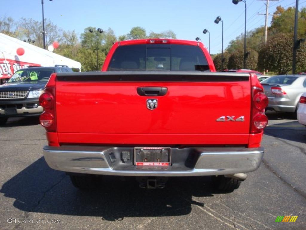 2007 Ram 1500 SLT Quad Cab 4x4 - Flame Red / Medium Slate Gray photo #3