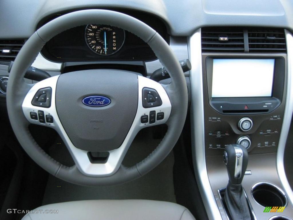 2011 Ford Edge SEL AWD Medium Light Stone Steering Wheel Photo #37895812