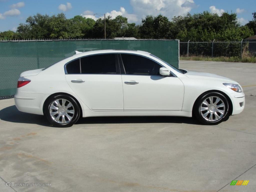 White Satin Pearl 2009 Hyundai Genesis 3.8 Sedan Exterior Photo #37897203