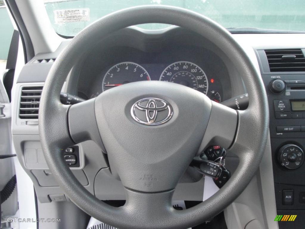 2009 Toyota Corolla LE Ash Steering Wheel Photo #37898551