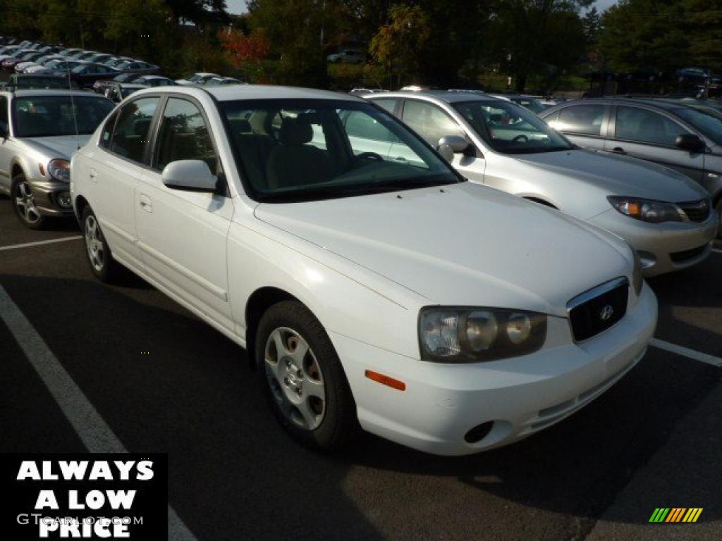 2003 Elantra GLS Sedan - Nordic White / Beige photo #1