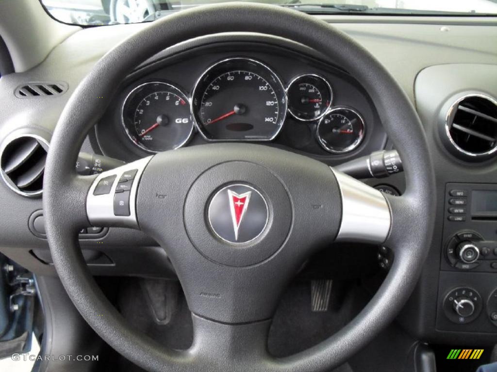 2006 Pontiac G6 GT Sedan Ebony Steering Wheel Photo #37905015