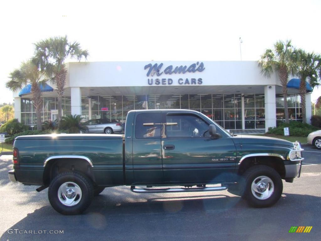 2001 Ram 1500 SLT Club Cab 4x4 - Forest Green Pearl / Mist Gray photo #40