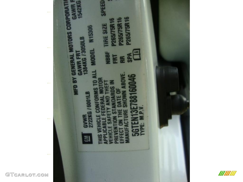 2008 Hummer H3 Standard H3 Model Info Tag Photo #37907368
