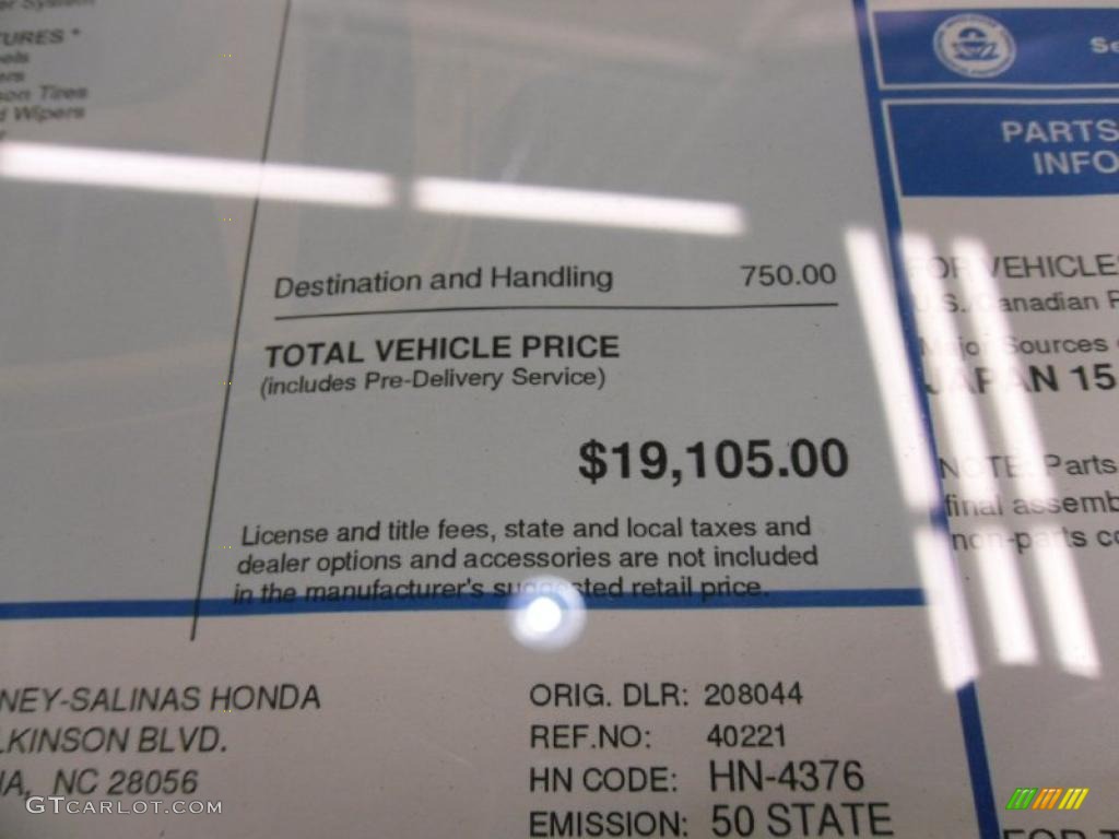 2011 Honda Civic LX Coupe Window Sticker Photos