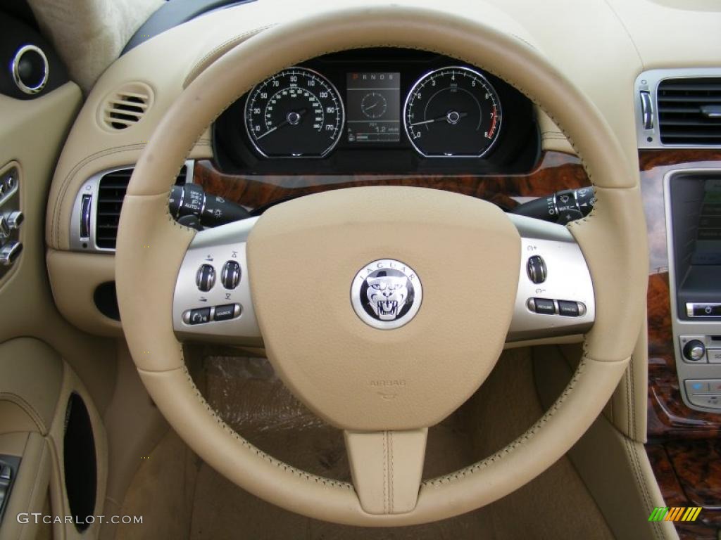 2010 Jaguar XK XK Convertible Caramel Steering Wheel Photo #37916146