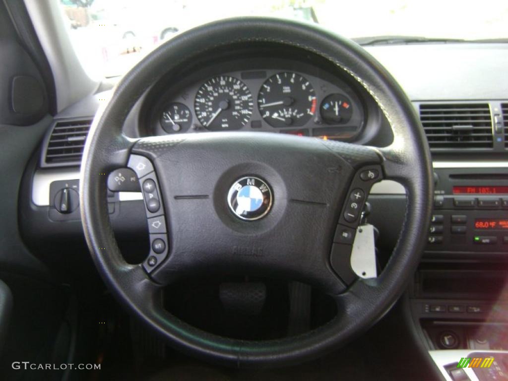 2002 BMW 3 Series 325xi Sedan Black Steering Wheel Photo #37916266