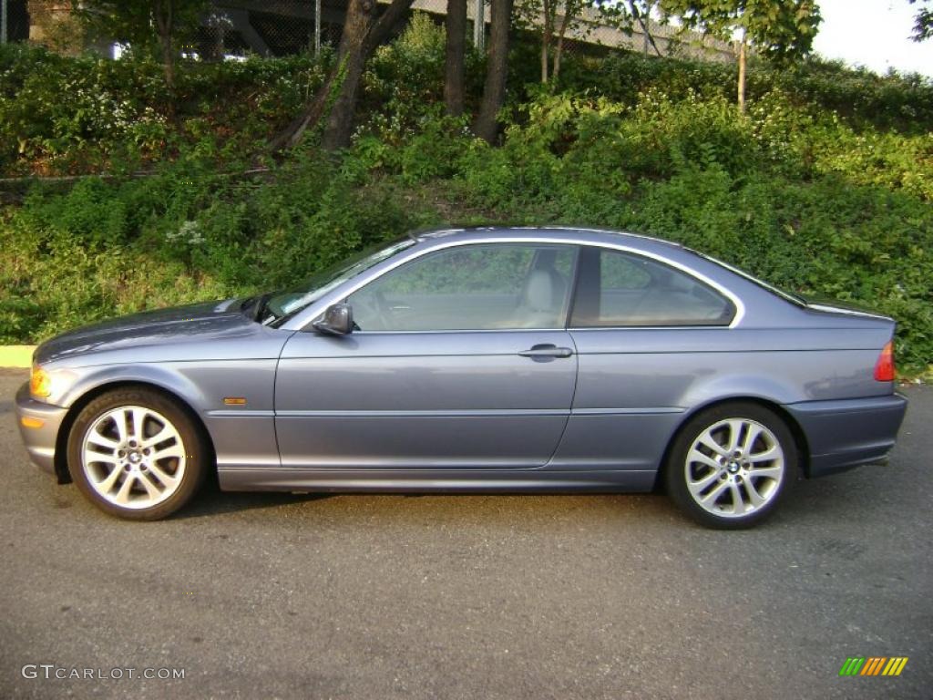 2001 3 Series 330i Coupe - Steel Blue Metallic / Grey photo #2