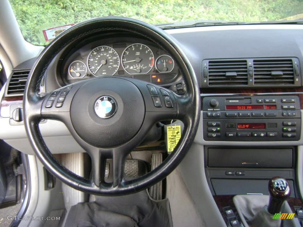 2001 BMW 3 Series 330i Coupe Grey Steering Wheel Photo #37916542