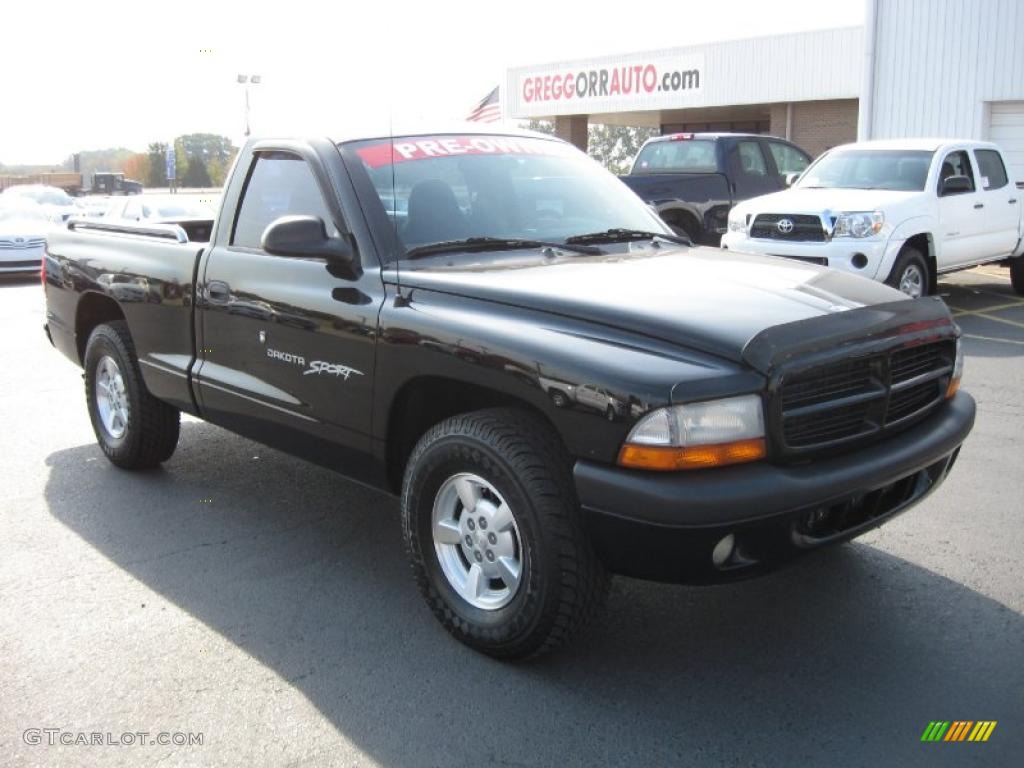 2001 Dakota Sport Regular Cab - Black / Dark Slate Gray photo #1