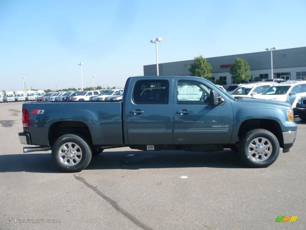 2011 Sierra 2500HD SLT Crew Cab 4x4 - Stealth Gray Metallic / Ebony photo #3