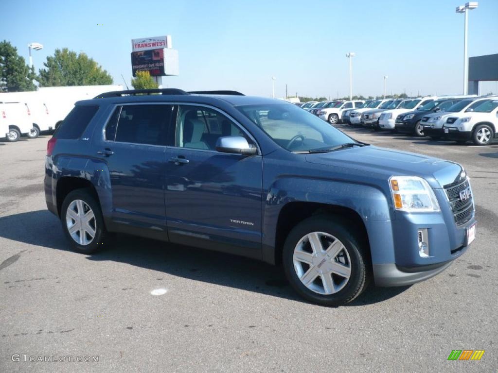 2011 Terrain SLT AWD - Steel Blue Metallic / Light Titanium photo #1