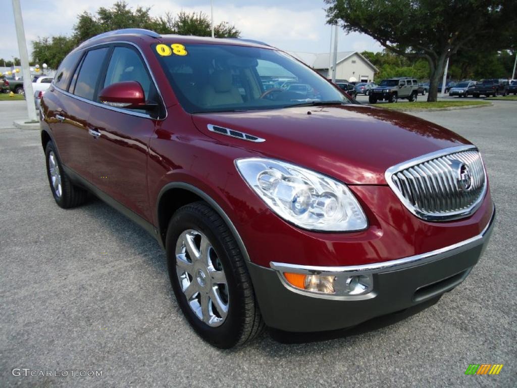 2008 Enclave CXL - Red Jewel / Cashmere/Cocoa photo #14
