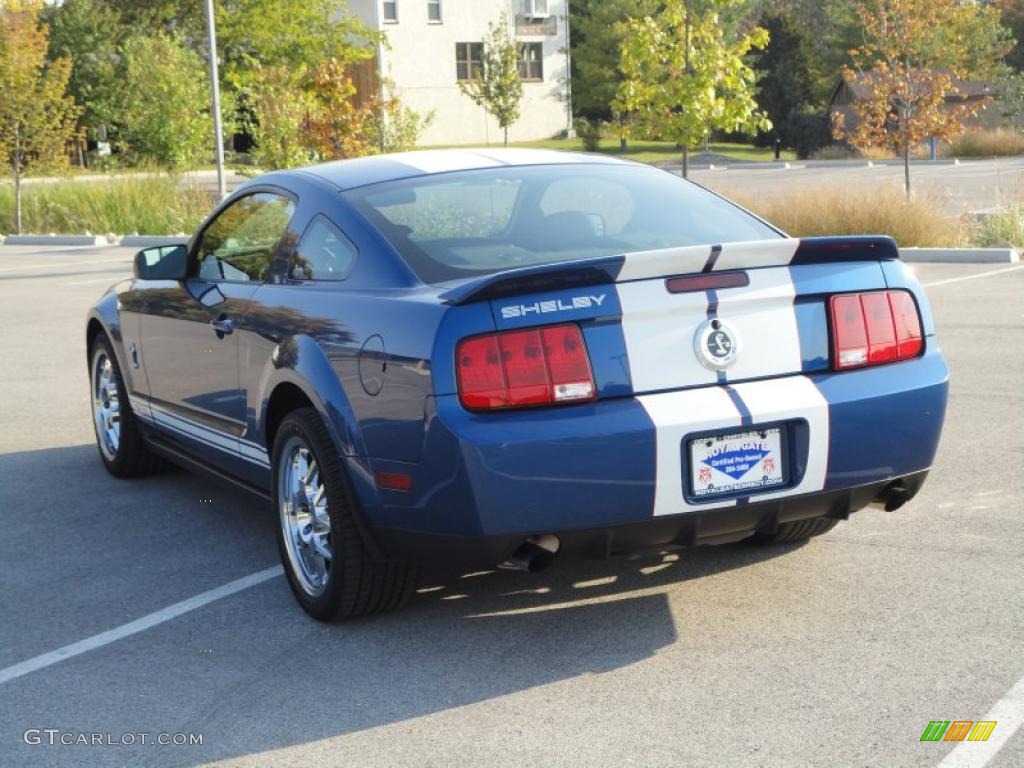 2008 Mustang Shelby GT500 Coupe - Vista Blue Metallic / Black photo #7