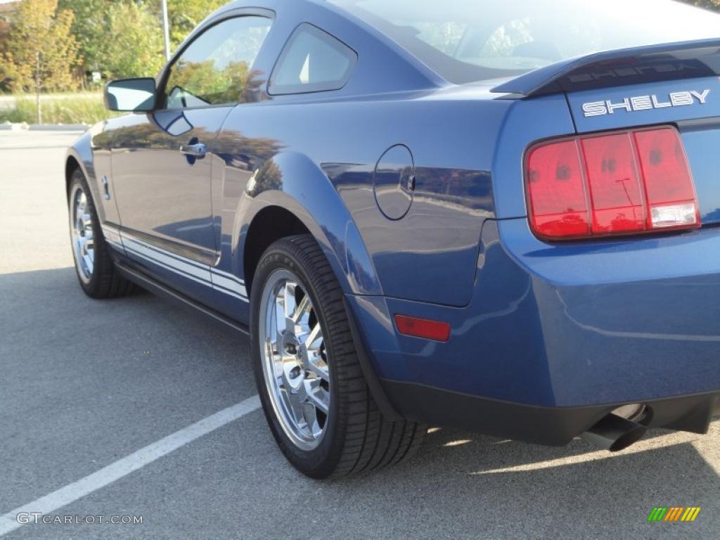 2008 Mustang Shelby GT500 Coupe - Vista Blue Metallic / Black photo #14