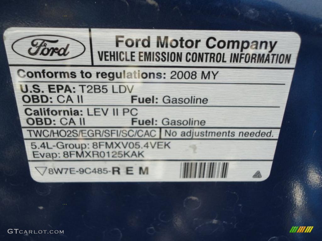 2008 Ford Mustang Shelby GT500 Coupe Info Tag Photo #37925662