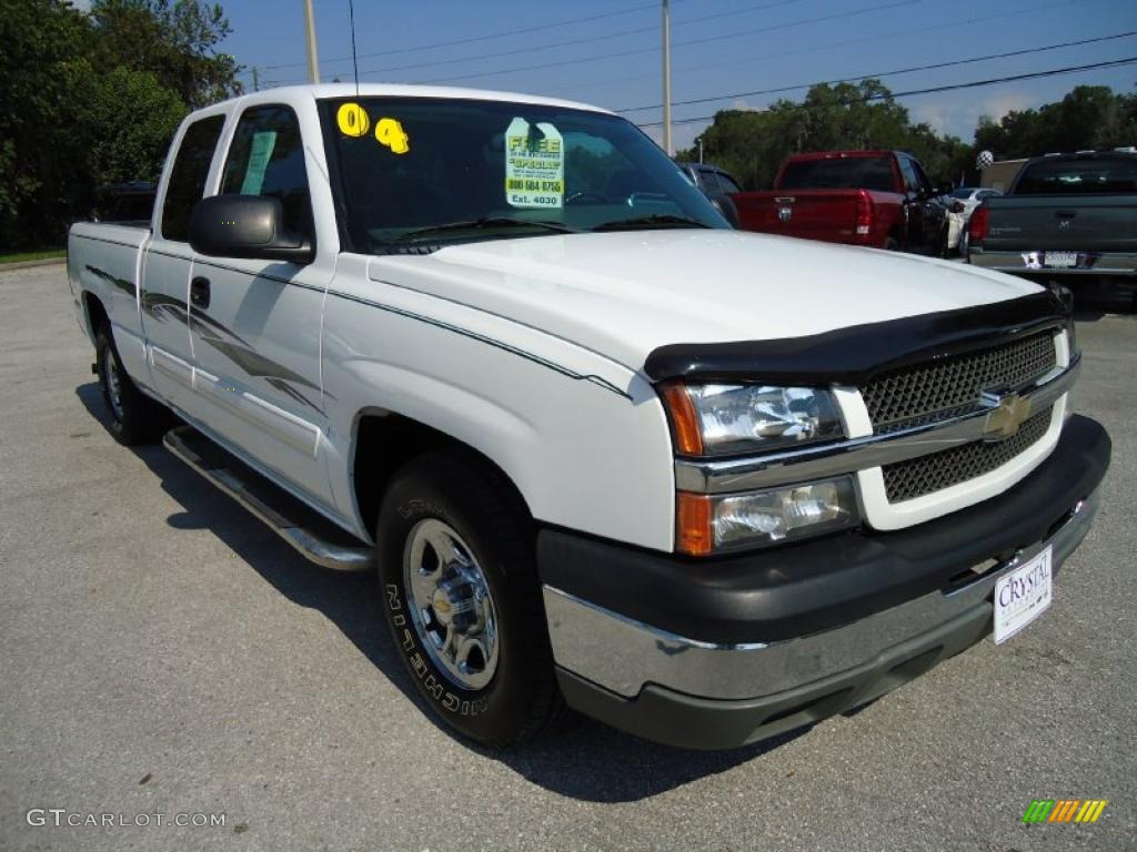 2004 Silverado 1500 LS Extended Cab - Summit White / Dark Charcoal photo #13