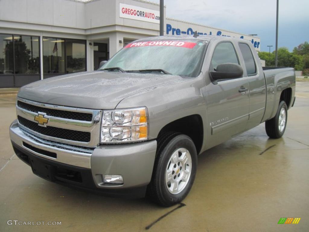 2009 Silverado 1500 LT Extended Cab - Graystone Metallic / Ebony photo #1