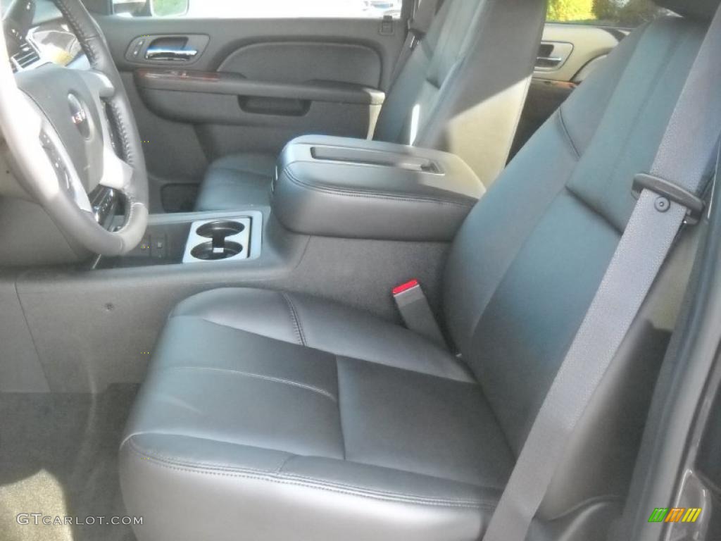 Ebony Interior 2011 GMC Sierra 3500HD SLT Crew Cab 4x4 Dually Photo #37927458