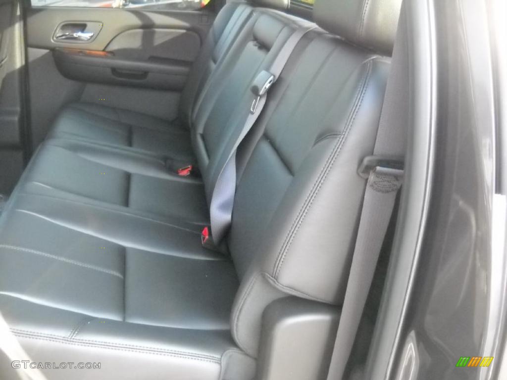 Ebony Interior 2011 GMC Sierra 3500HD SLT Crew Cab 4x4 Dually Photo #37927470