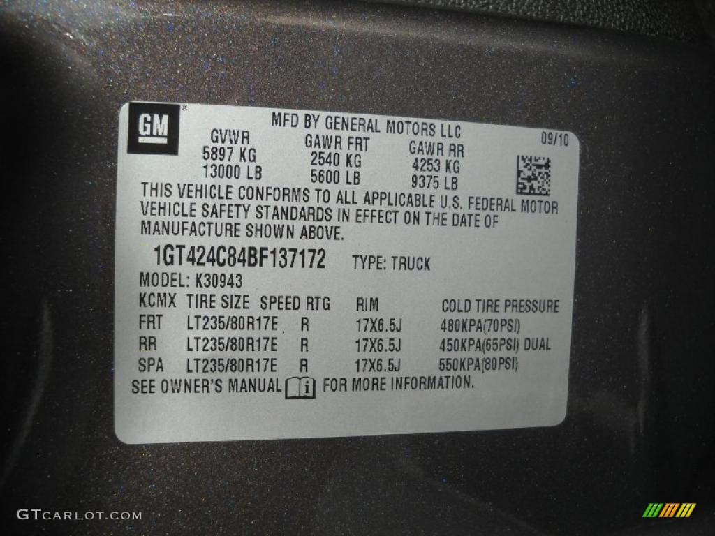 2011 GMC Sierra 3500HD SLT Crew Cab 4x4 Dually Info Tag Photo #37927526