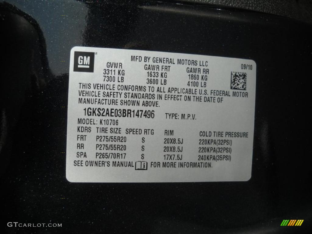 2011 GMC Yukon SLE 4x4 Info Tag Photo #37927858